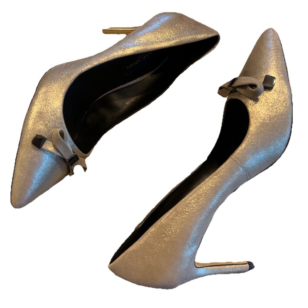 DKNY Gold METALLIC LEATHER HIGH HEEL PUMP Size 7
